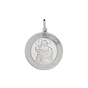 925 Sterling Silver Saint Joseph Religious Medal Pendant Italy
